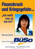 Wahlplakat mit Helga Zepp-LaRouche