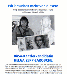 Helga Zepp-LaRouche mit ihrem langj&auml;hrigen Freund und Berater, Friedrich Schiller