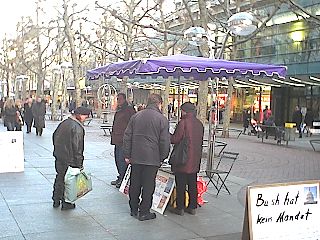 Infostand in Stuttgart